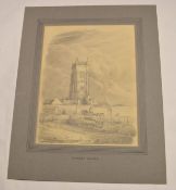 Robert Blake (1795-1886)^|North West View of the tower of Cromer Church 1831|^ pencil drawing^