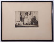 AR Louis Conrad Rosenberg (1890-1983) "Stockholm", black and white etching, signed in pencil to