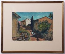 Masson (20th century), "Les Michelors", gouache, signed lower right, 28 x 39cm