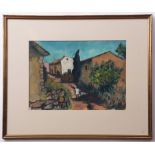 Masson (20th century), "Les Michelors", gouache, signed lower right, 28 x 39cm