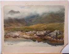 AR Wycliffe Egginton (1875-1951), Irish landscape, watercolour, signed lower left, 39 x 56cm,