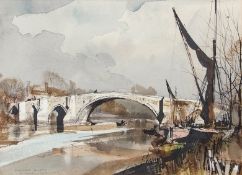 AR Rowland Hilder, OBE (1905-1993), "The Medway, Aylesford, Kent", pen, ink and watercolour,