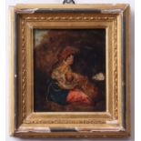 English School (18th/19th century), Mother and child oil on panel, 13 x 11cm