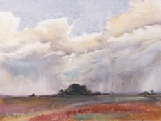 English School (20th century), Extensive landscape, watercolour, indistinctly signed lower right, 23