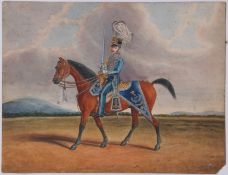 English School (19th century), Officer of the Light Dragoons on horseback from Napoleonic period,