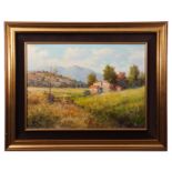 Walter Lupo (20th century), "Colline Molisaue (Continental landscape)" oil on canvas, signed lower