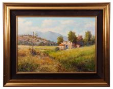 Walter Lupo (20th century), "Colline Molisaue (Continental landscape)" oil on canvas, signed lower