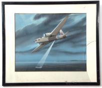 C W Smith (20th century), 1940s search plane, gouache, signed lower right, 37 x 45cm