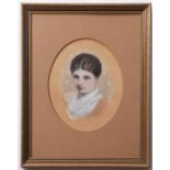 English School (19th/20th century), Head and shoulders portrait of a lady, 22 x 17cm, together