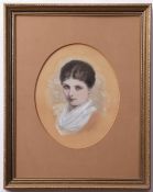 English School (19th/20th century), Head and shoulders portrait of a lady, 22 x 17cm, together