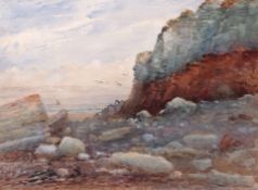 English School (19th century), Coastal scene, watercolour, 25 x 35cm