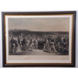 After Charles Lees, engraved by Charles E Wagstaffe, "The Golfers", black and white mezzotint,