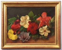 English School (19th/20th century), Still Life study of flowers, oil on board, 30 x 40cm
