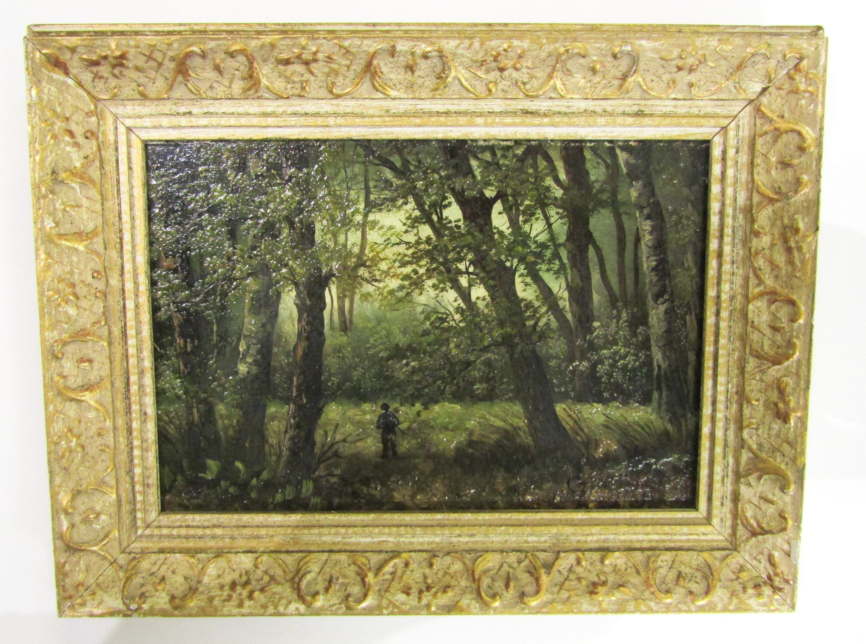 Continental School (19th/20th century) Landscapes with figures pair of oils on panel, both