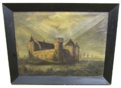 Piet Musch (19th century) Muiderslot Castle oil on canvas, signed lower right 42 x 57cm a/f