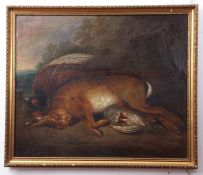 English School (19th century), Still Life study of dead game and hare, oil on canvas, 61 x 74cm