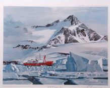 Keith Shackleton, RSMA (1923-2015), "HMS Endurance in the ice", artist's coloured proof, signed