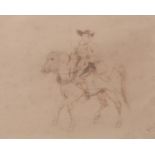 Attributed to Constance Hamilton (18th century), Figures on horseback pair of pen and ink