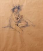 AR Patrick Hamilton (born 1923), Seated nude, watercolour, signed and dated 82, 43 x 35cm