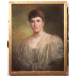 Amy Gianpietri (fl 1867-1883), Head and shoulders portraits of lady and gent pair of pastels, both