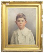 F T Fry (19th/20th century) Portrait of a young boy oil on canvas, signed lower left 52 x 41cm
