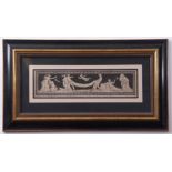 18th/19th century allegorical scene with classical figures at play black and white engraving, 10 x