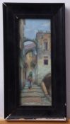 Michele Allavena (1863-1949), Italian street scene with mother and child, watercolour, signed