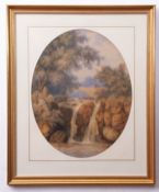 William J Boddy (1832-1911), "Golden Gleam", watercolour, signed and dated 1856 lower right, 51 x