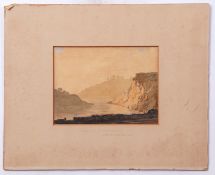 Circle of J M W Turner, "Cooks Folly on the Avon, Bristol" Watercolour, 14 x 19cm mounted but