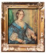 John Taylor (19th century), Portrait of Mrs Plumer of London, pastel, signed, dated 1858 and