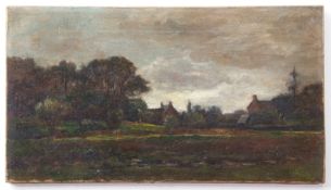 English School (19th century), "In the New Forest", oil on canvas, circa 1897, 26 x 46cm, unframed