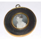 Early 19th century English School portrait miniature, Head and shoulders portrait of a young girl, 5