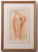 Modern British School (20th century), Full length female nude, rouge drawing, 32 x 18cm