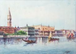 Italian School, 20th century Venetian view, watercolour, indistinctly signed lower right, 28 x 38cm
