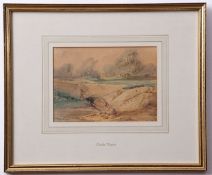 Charles Wissant (act 1869-1876), Angler in river landscape, watercolour, signed lower left, 15 x