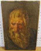 Continental School (17th/18th Century) Head of a bearded man oil on canvas 30 x 20cm unframed