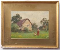 Benjamin D Sigmund (1857-1947), Rural scenes, group of three watercolours, all signed assorted sizes