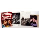 Group of books on The Rolling Stones including Mick and Keith by Chris Salewicz, and an