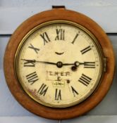 Railway clock, LNER (Eastern), enamel dial with Roman numerals and LNER No 3741 inscribed to back of