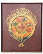 Replica of Great Eastern Railway insignia on a wooden frame, 40cm diam