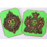 Pair of 93rd Regt Sutherland Highlanders cap badges (2)