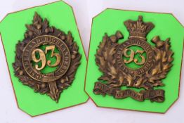 Pair of 93rd Regt Sutherland Highlanders cap badges (2)