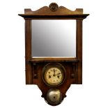 Alarm clock with bell, mirror above (with key), 53cm long
