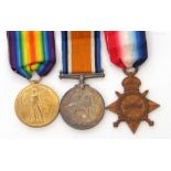 WWI medal trio comprising 1914-15 Star, War Medal and Victory Medal impressed to 833 Pte S Large