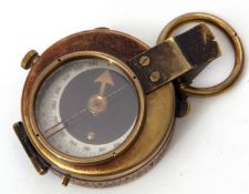Early 20th century Officer's prismatic military compass in leather case