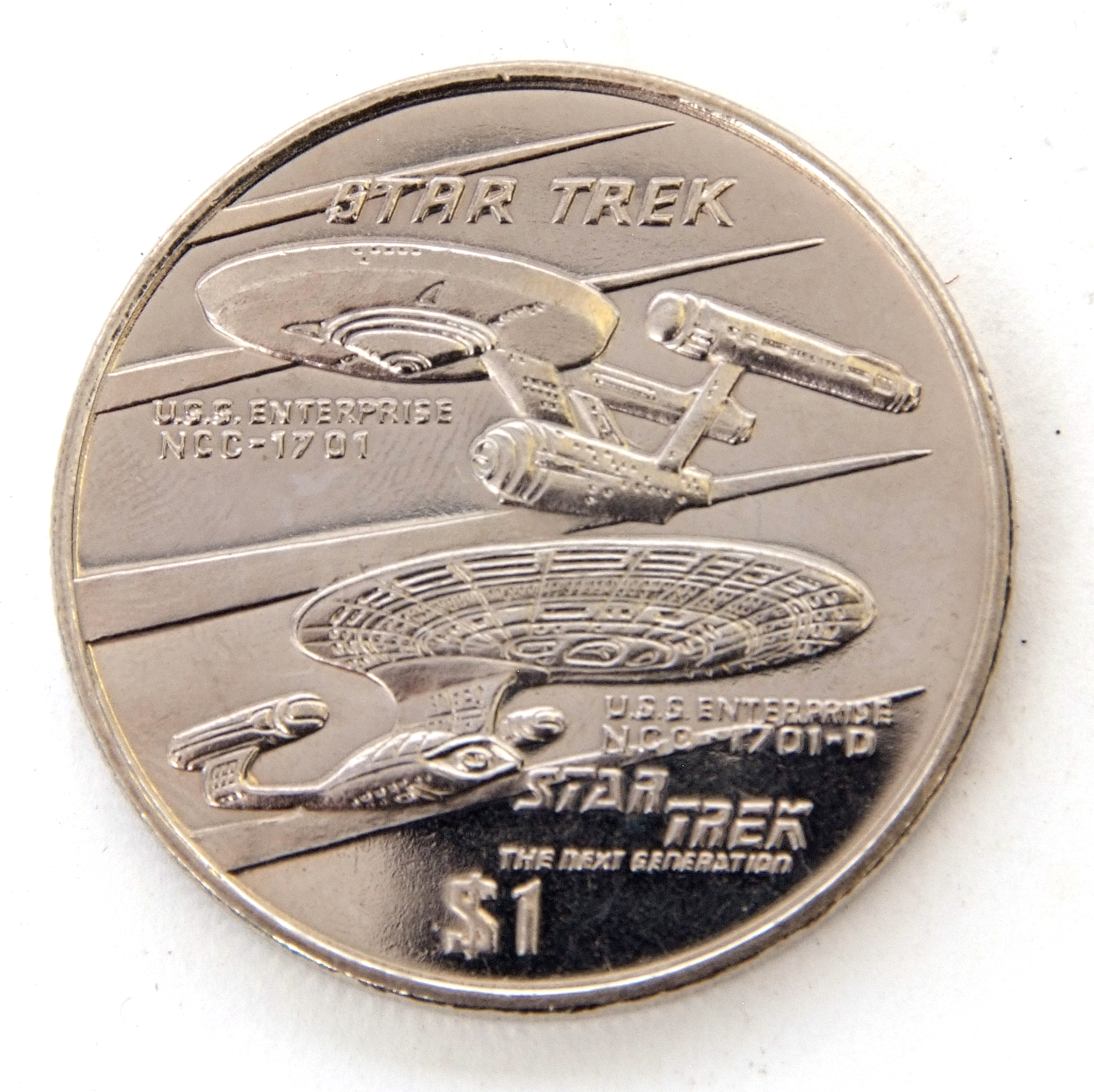 Silver $1 coin from Liberia dated 1996, limited edition of Star Trek