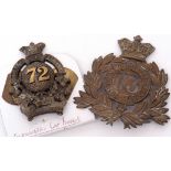 Pair of Victorian Glengarry cap badges to include 1874-1881 72nd Regt of Foot Duke of Albany's