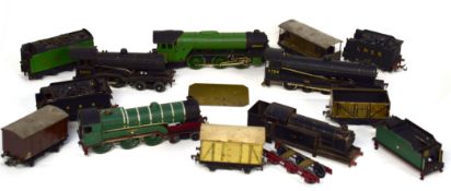 Box containing group of 00 gauge railway models to include four locomotives and eight carriages