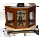 Boxed beam scales with weights, produced by Griffon & Tatlock Ltd, in wooden case