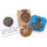 Group of other ranks cap badges including Highland Rifles Volunteers, Queen's Own Oxfordshire